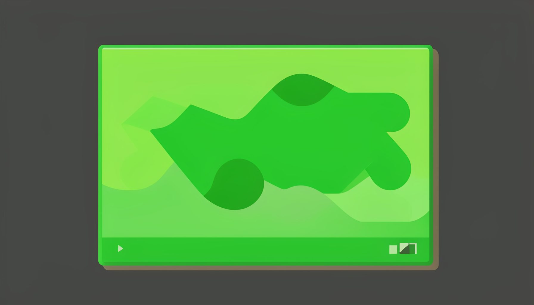 Illustration d'un écran de lecture vidéo évoquant le cycle des matériaux recyclés, tons vert et terre.